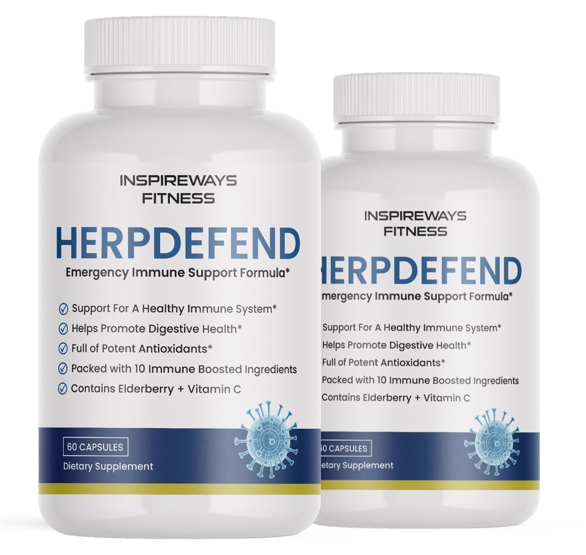 Fitness InspireWays HerpDefend Ultra Strength Advanced Daily Immune Support Formula Capsule 120 Capsules