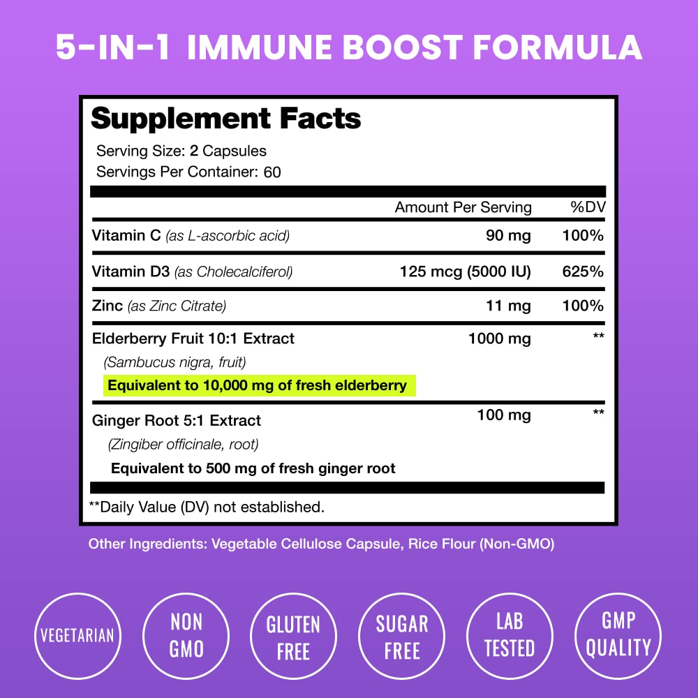 NutraChamps Elderberry Capsules and Gummies Bundle, 2-Pack