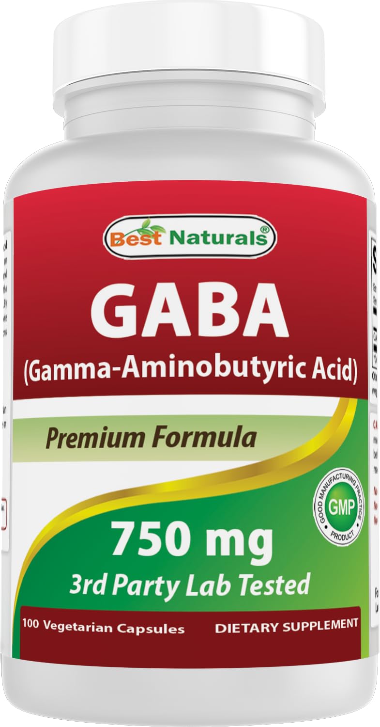 Best Naturals GABA 750 mg Capsule, 100 Count