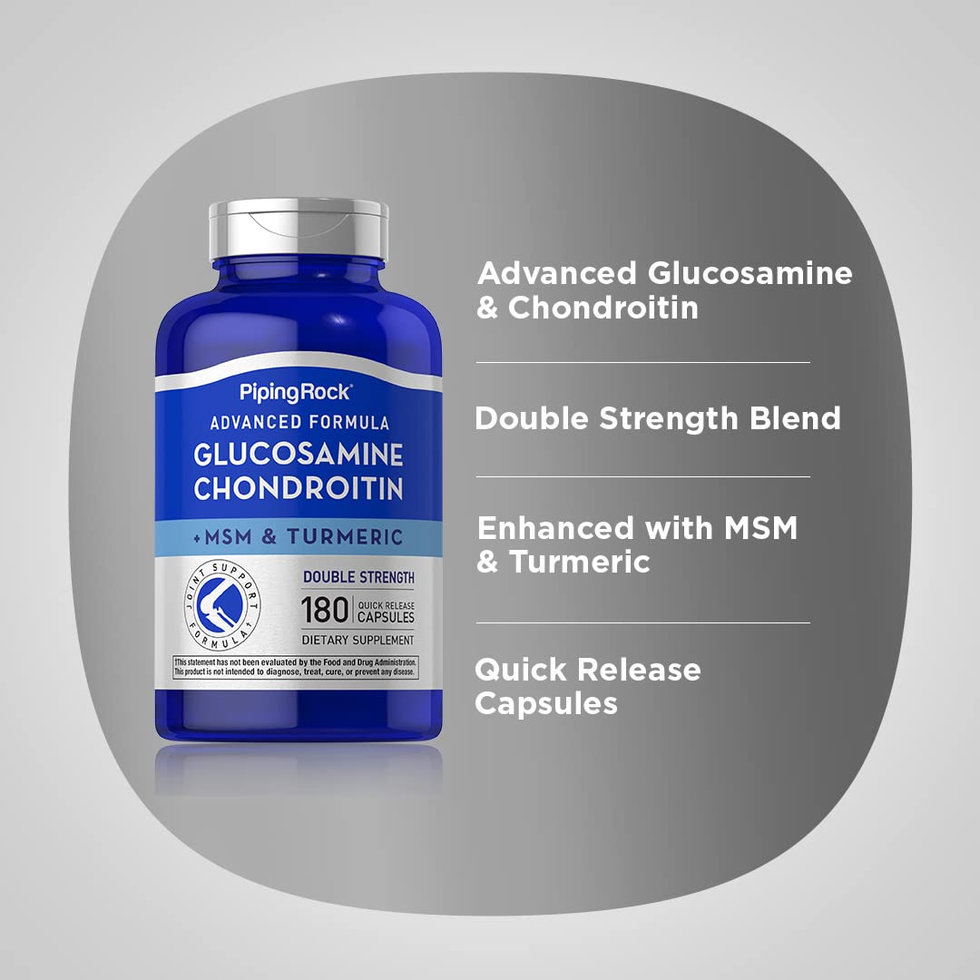 Piping Rock Glucosamine Chondroitin MSM and Turmeric 180 Capsules