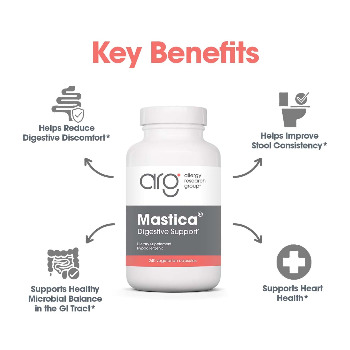 Allergy Research Group ARG Mastica Digestive Support Capsules 240 Capsules