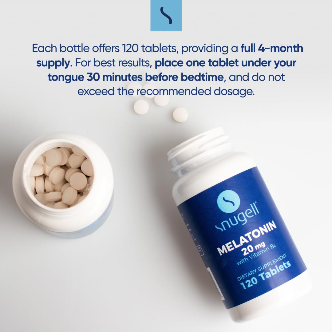 Snugell Melatonin 20 mg with Vitamin B6 Tablets 120