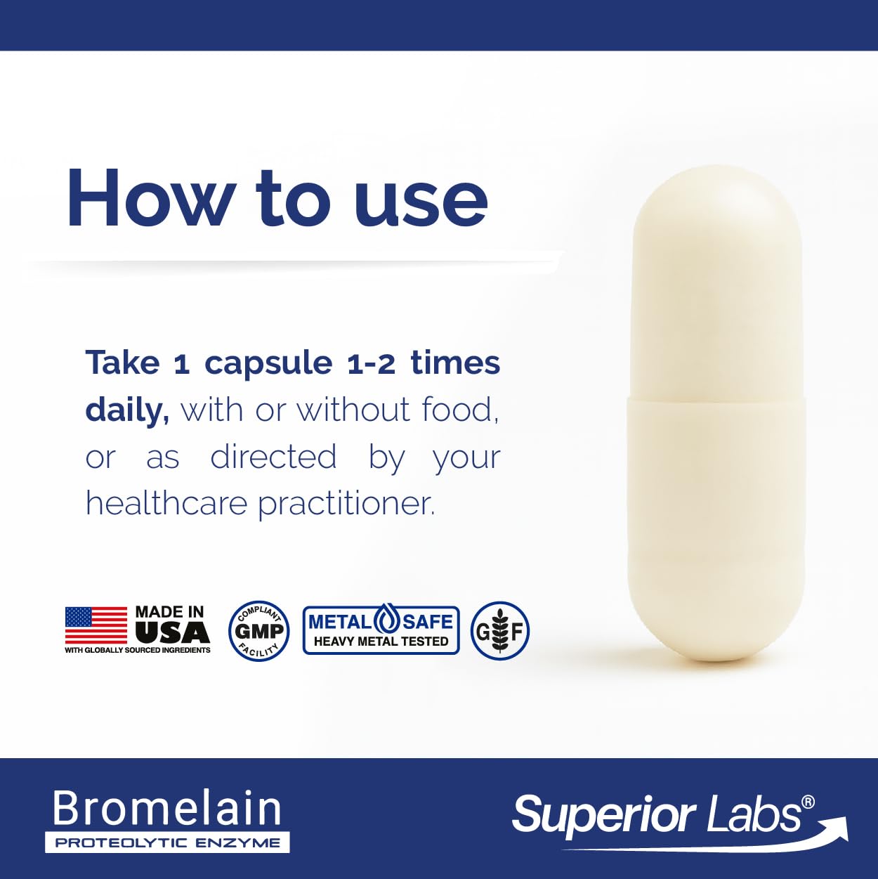 Superior Labs Bromelain 500mg – 2400 GDU/Gram Non-GMO Pineapple Enzyme, Plant-Based Digestive Support, Promotes Joint Comfort & Tissue Health, 120 Veg Caps