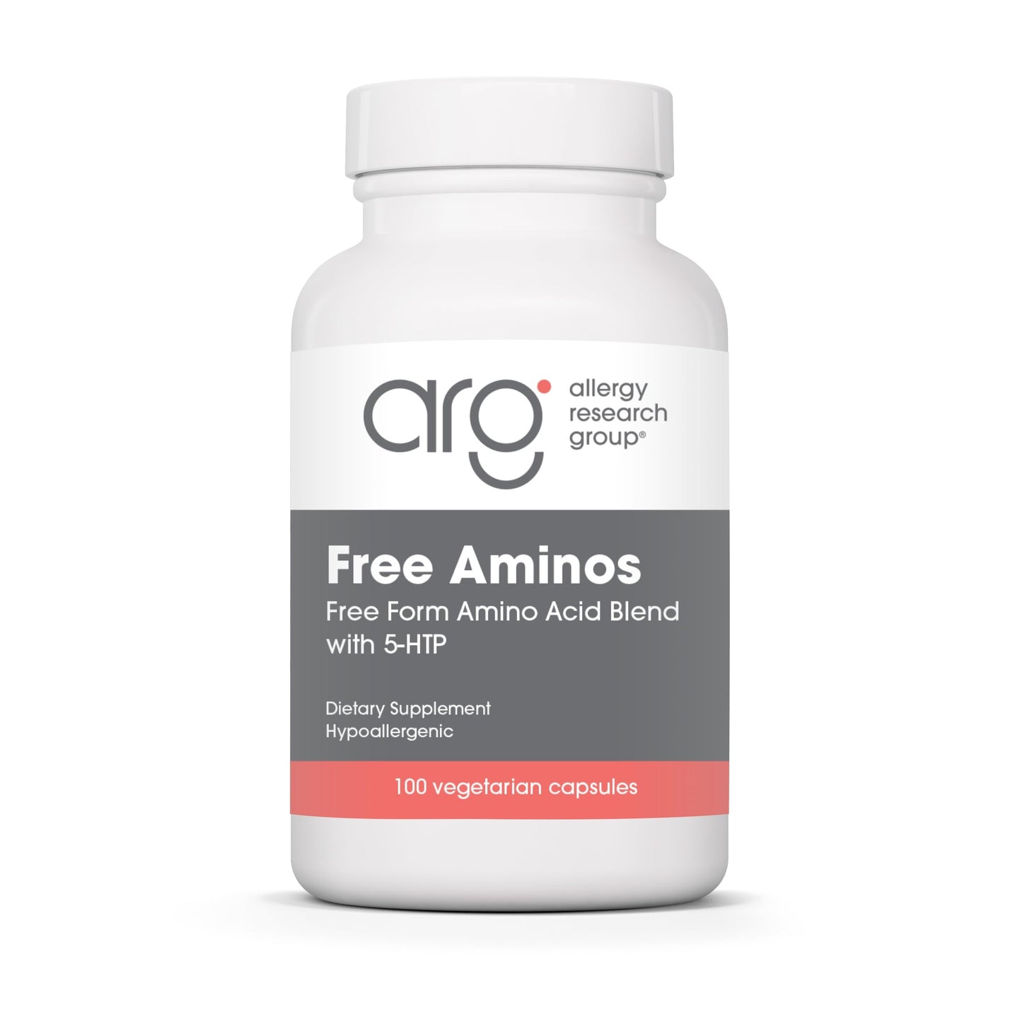 Allergy Research Group ARG Free Aminos - Free Form Amino Acid Complex with 5-HTP - Essential Amino Acids for Muscle & Neuro Support - Vegetarian Capsules, 100 Count