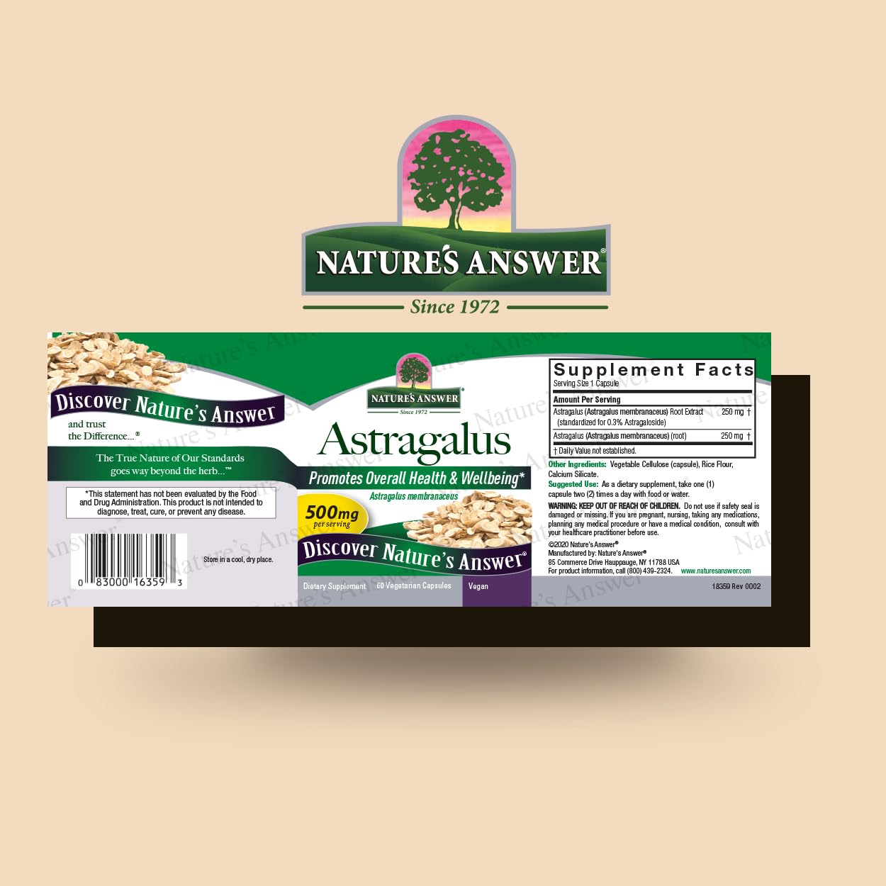 Nature's Answer Astragalus Root Extract Capsule 60 VCaps