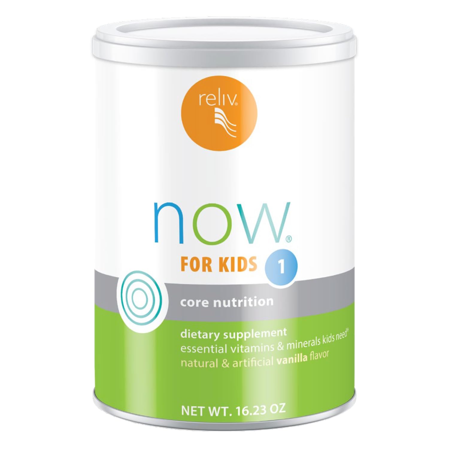RELIV Now for Kids Vanilla Powder 16.23 oz - Lower-Sugar Nutritional Shake with Vitamins, Minerals & Plant-Based Protein for Growth & Development