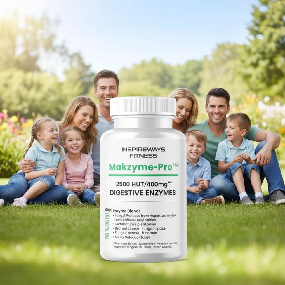 Fitness InspireWays Digestive Enzymes with Probiotics – Enzyme Pro Formula for Digestive Support Capsules, 60 Capsules