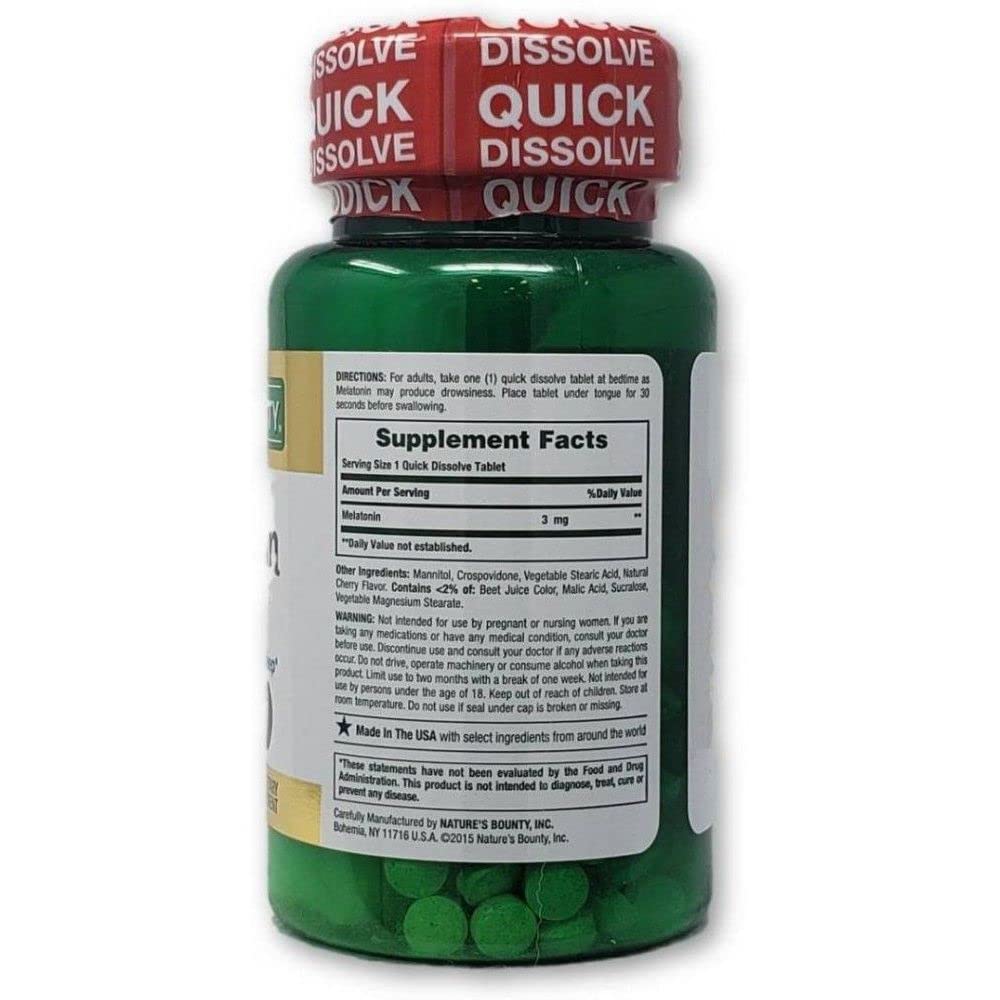 Nature's Bounty Melatonin 3mg Tablets, 240 Tablets