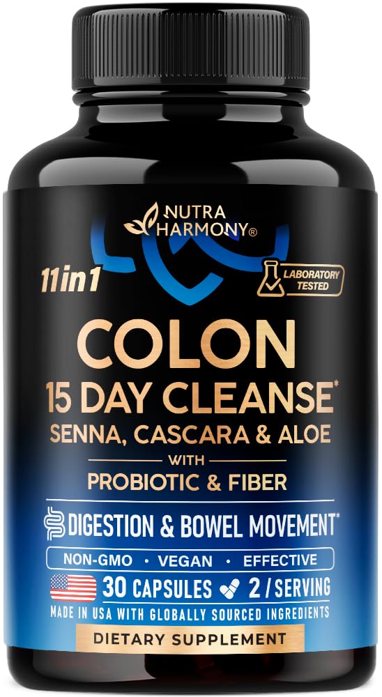 NutraHarmony Colon Cleanse 15 Day Cleanse for Women & Men Capsule 30 Count