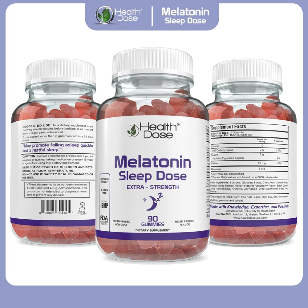 Health Dose Melatonin 6 mg Extra Strength Gummies, 270 Gummies