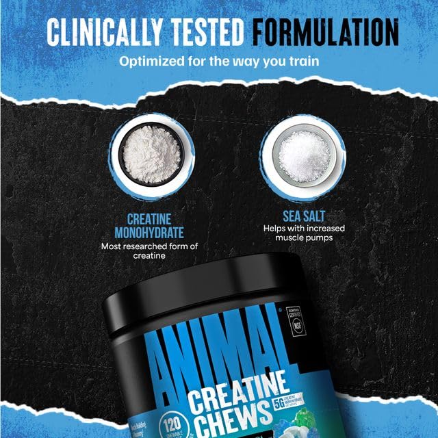 Animal Creatine Monohydrate Chewable Tablets, 120 Count