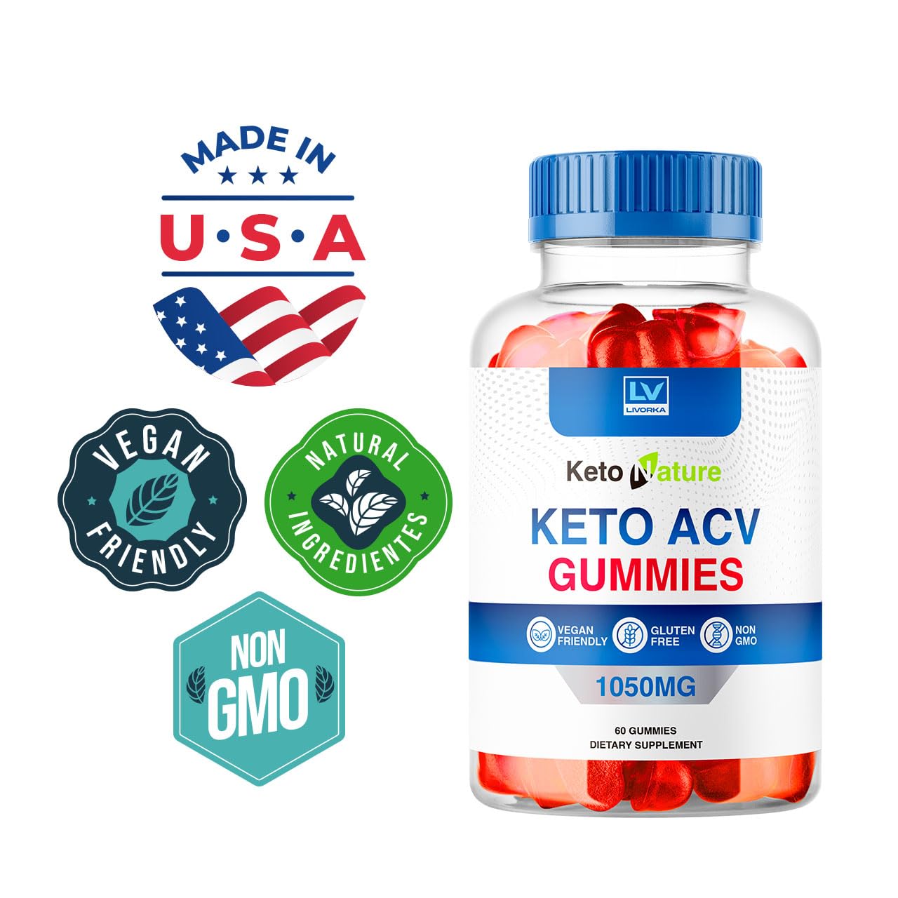 LIVORKA Keto Nature ACV Gummies 180 Count
