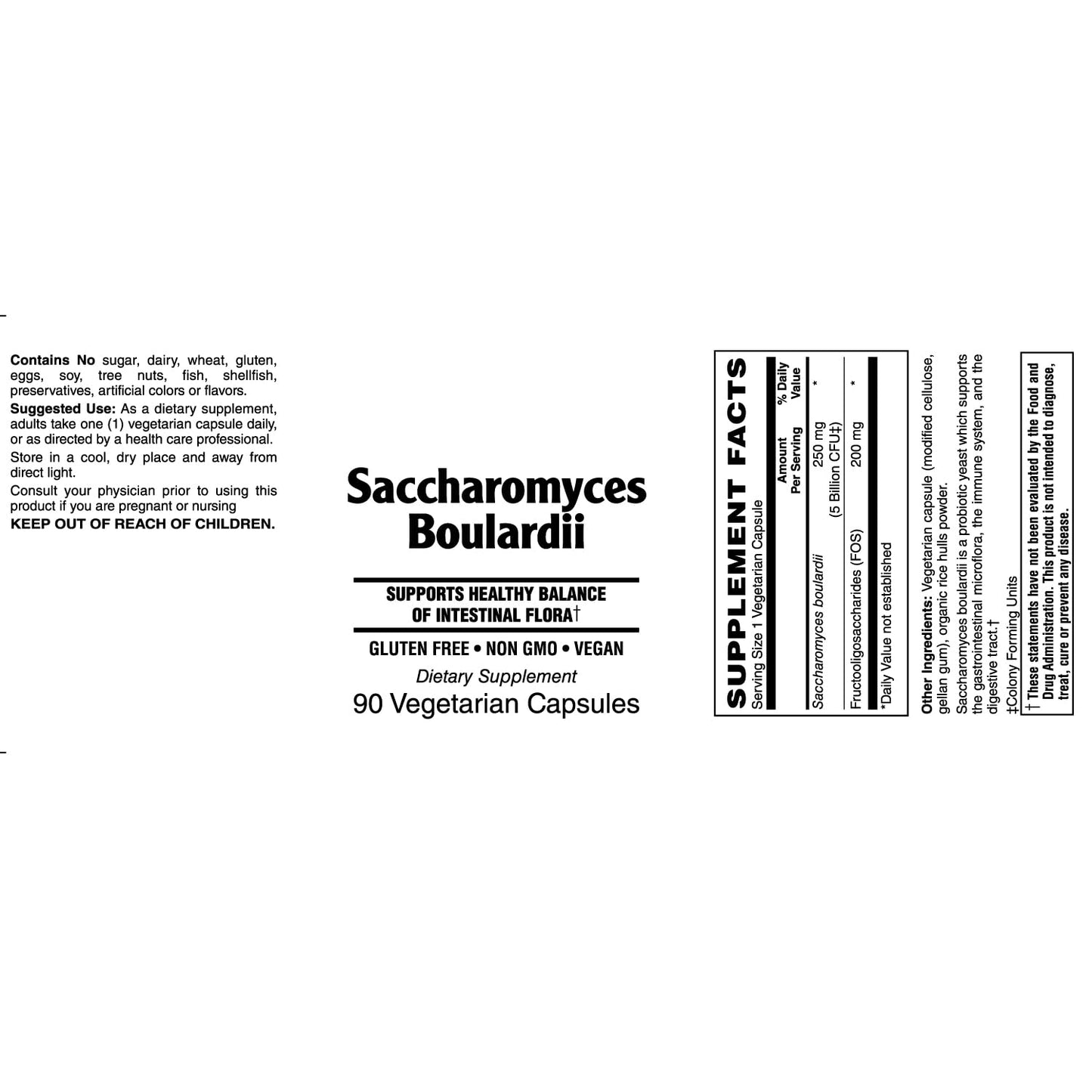 Holly Hill Health Foods Saccharomyces boulardii Capsules, 90 Count