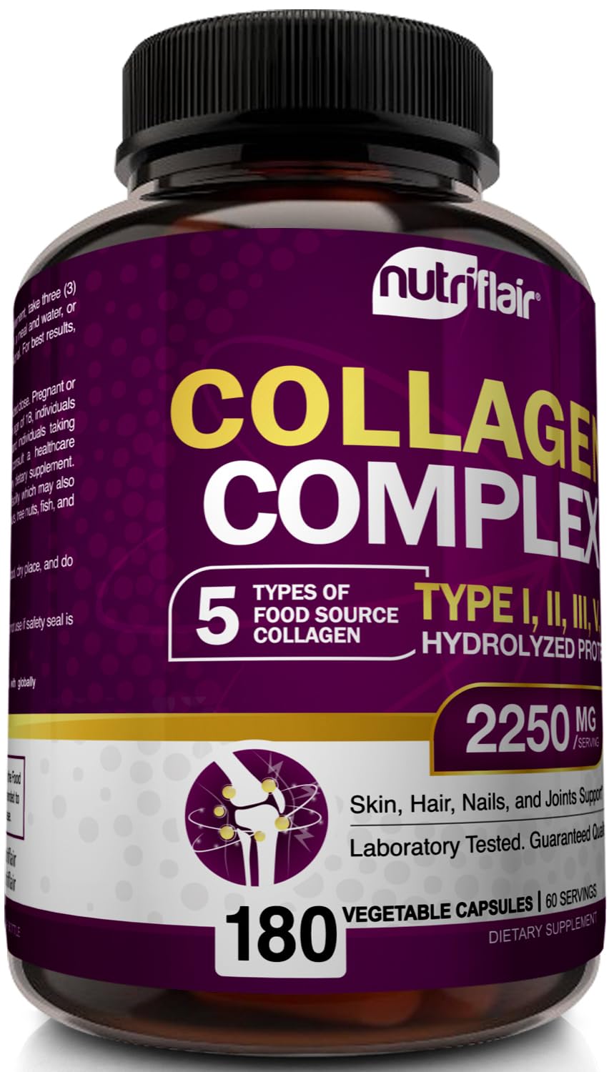 NutriFlair Multi Collagen Peptides 2250mg 180 Capsules
