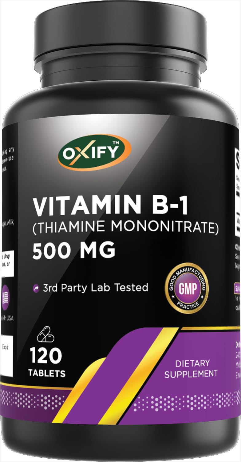 Oxify Vitamin B1 (Thiamine) 500 mg Tablet, 120 Tablets