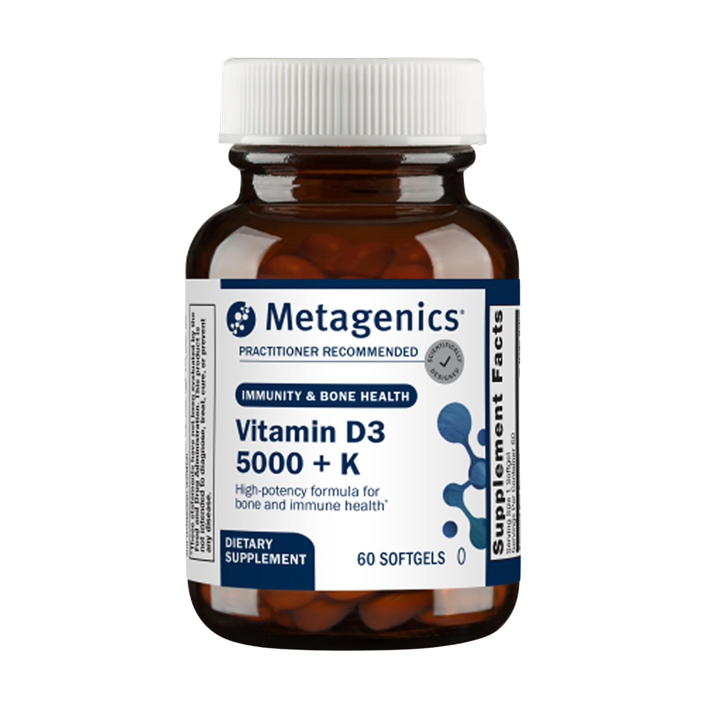 Metagenics Vitamin D3 and Vitamin K2 5,000 IU with MK-7 Softgels, 60 Count