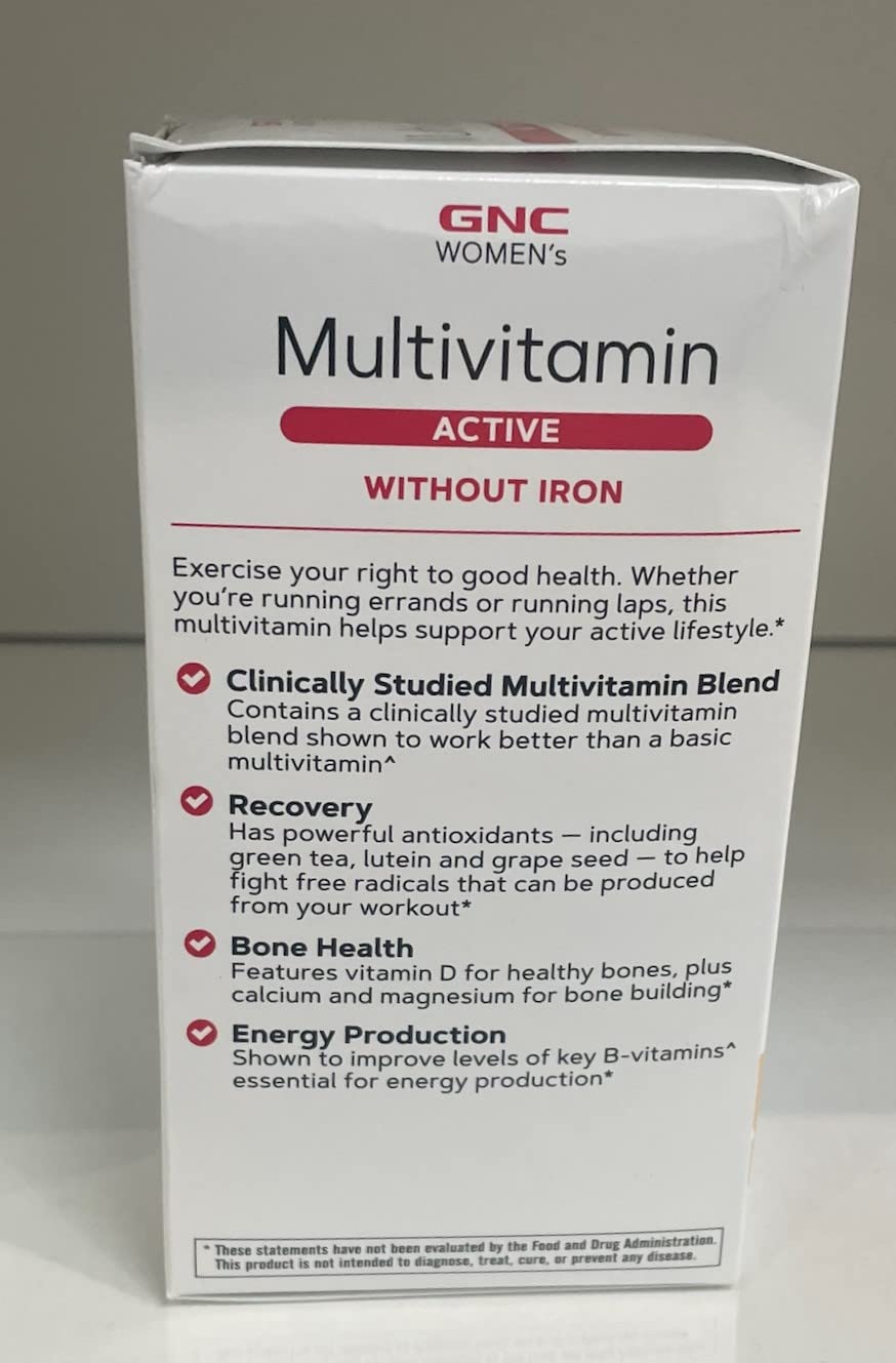 GNC Women's Multivitamin Active Without Iron Caplets 180 Count