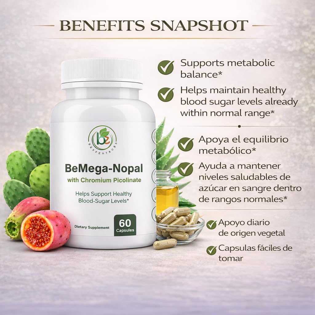 BEXPERTSUSA BMega Nopal with Chromium Picolinate Capsules, 60 Count