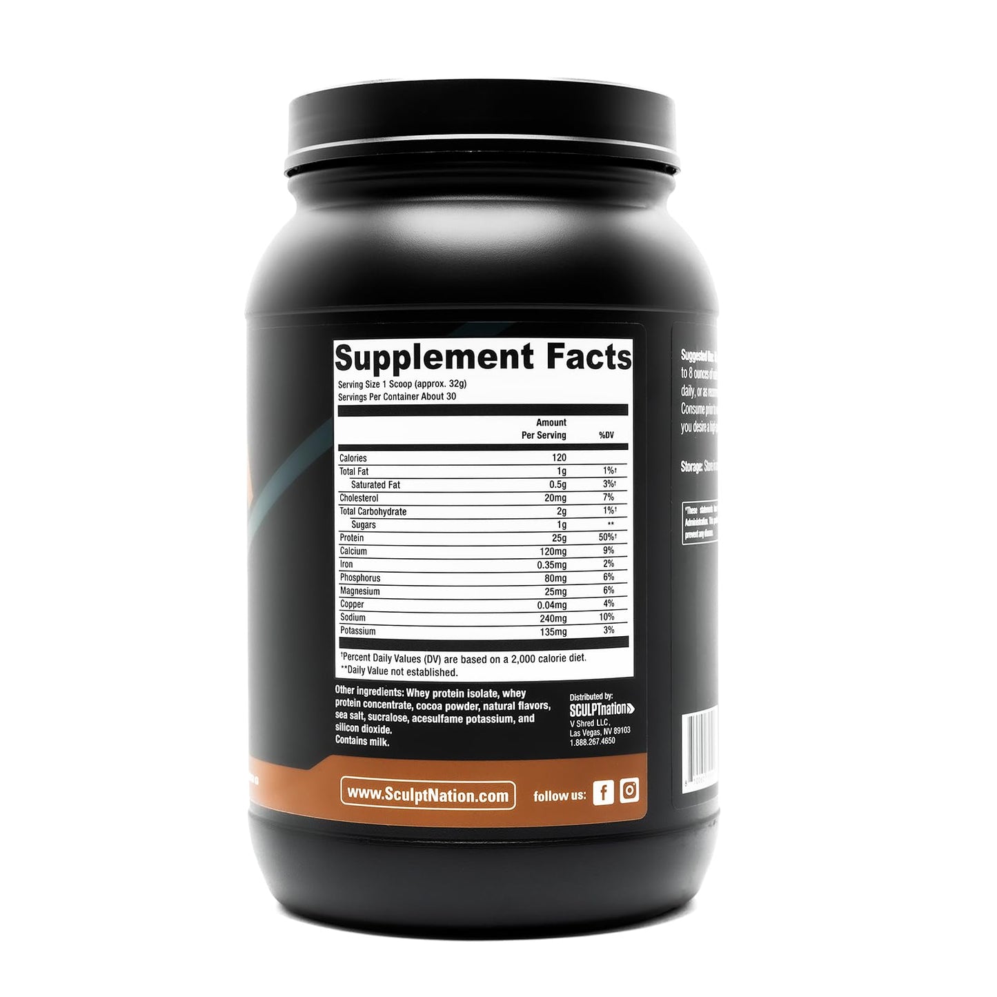 Sculpt Nation Whey Protein Powder (Chocolate), 33.6 oz