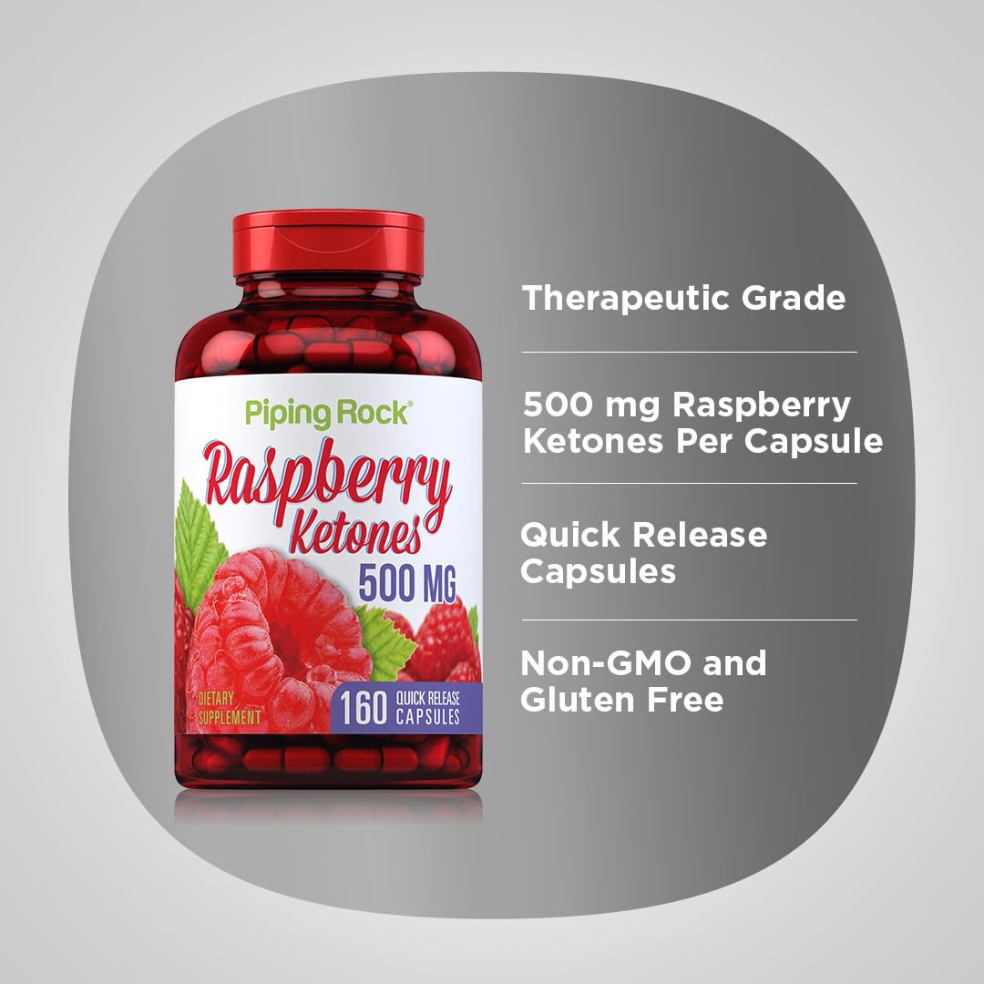Piping Rock Raspberry Ketones 500mg Capsules, 160 Capsules