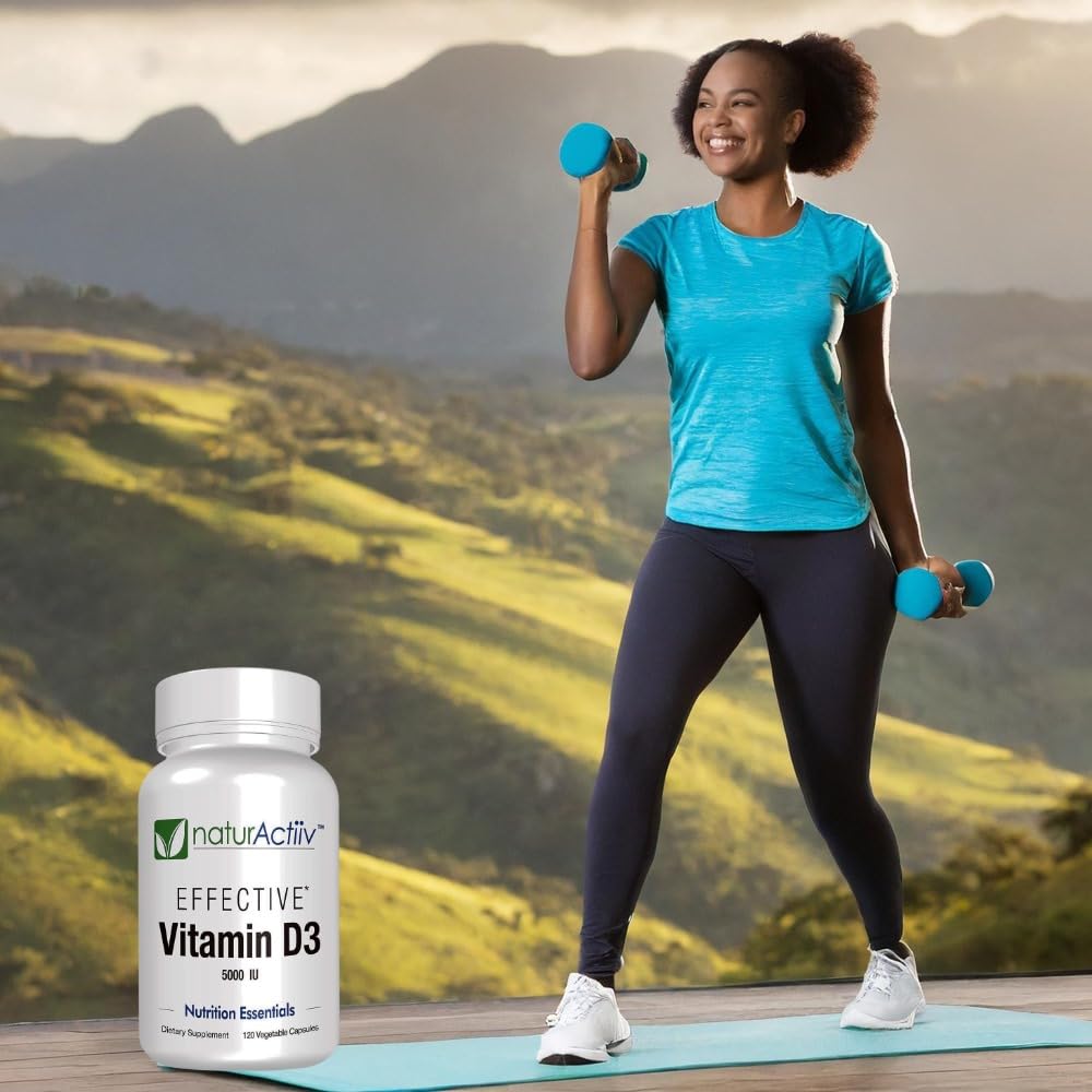 naturActiiv Organic Vitamin D3 125mcg (5000 iu) Pro Strength Mini Capsule, 120 Count