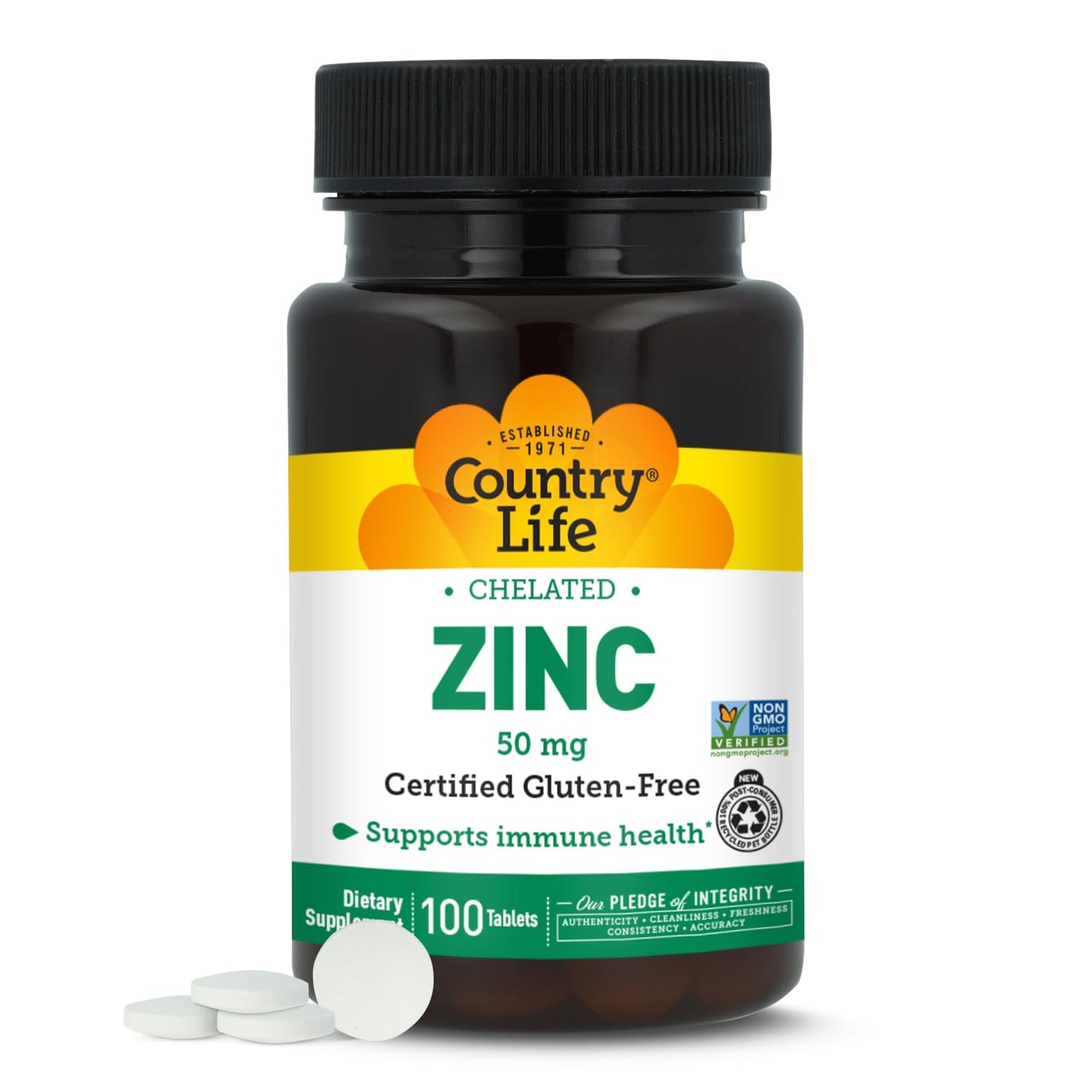 Country Life Chelated Zinc 50 mg Tablets 100