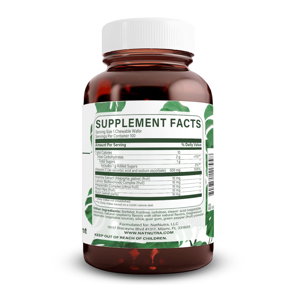 Natural Nutra Vitamin C Supplement 500 mg Powder 100 Count