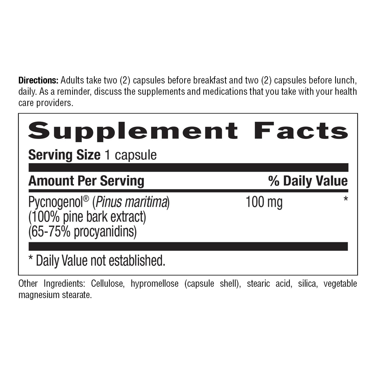 Country Life Pycnogenol 100mg French Maritime Pine Bark Extract, 30 Capsules