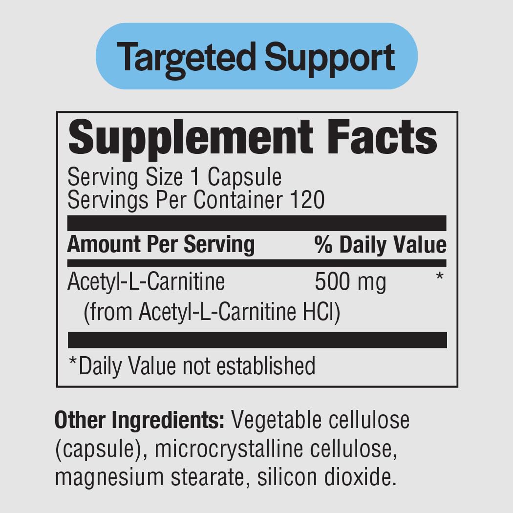 PureFormulas Acetyl L-Carnitine Cognitive & Memory Support Capsules, 60 Count