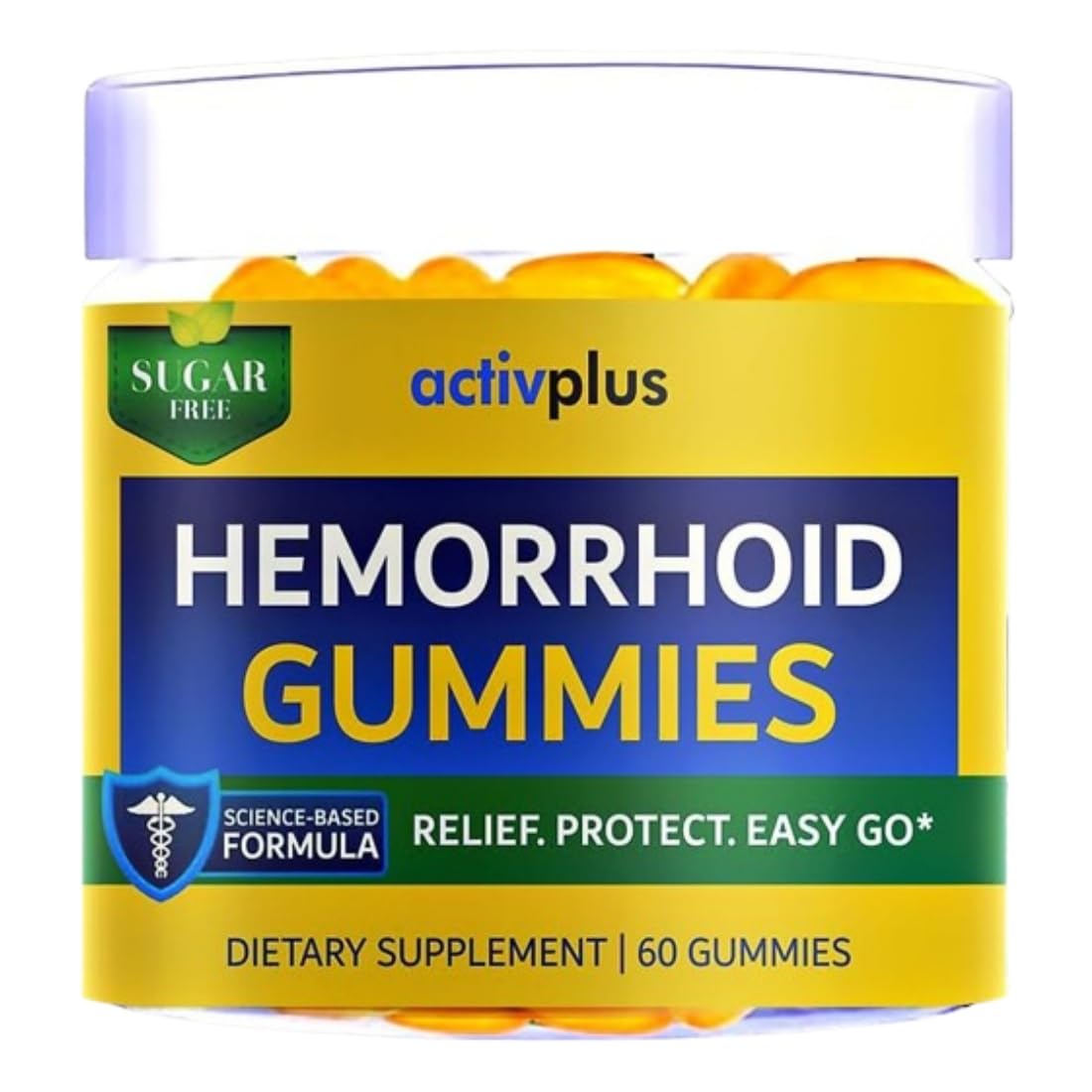 ACTIV PLUS Hemorrhoid Treatment to Reduce Re-occurrences & Easier Regularity with Stool Softener, 60 Gummies