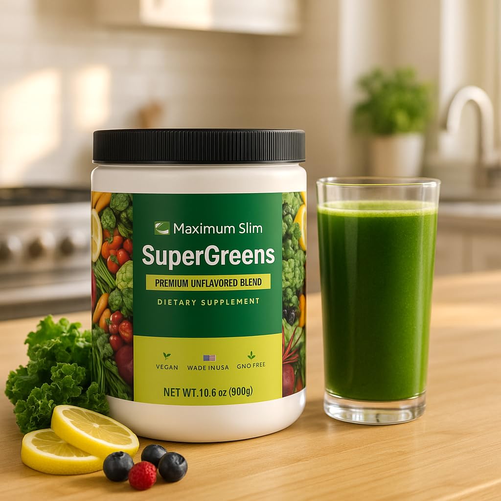 Maximum Slim Fat Burning Supergreens Powder, 1 Pack