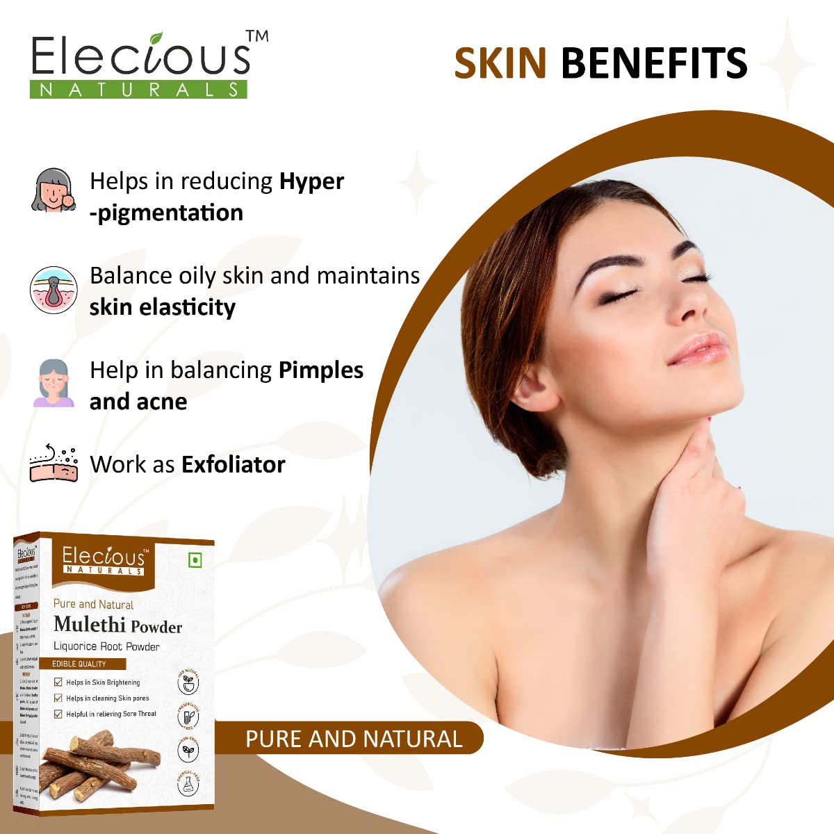 Elecious Mulethi Powder 7.05 Ounce Pack of 1
