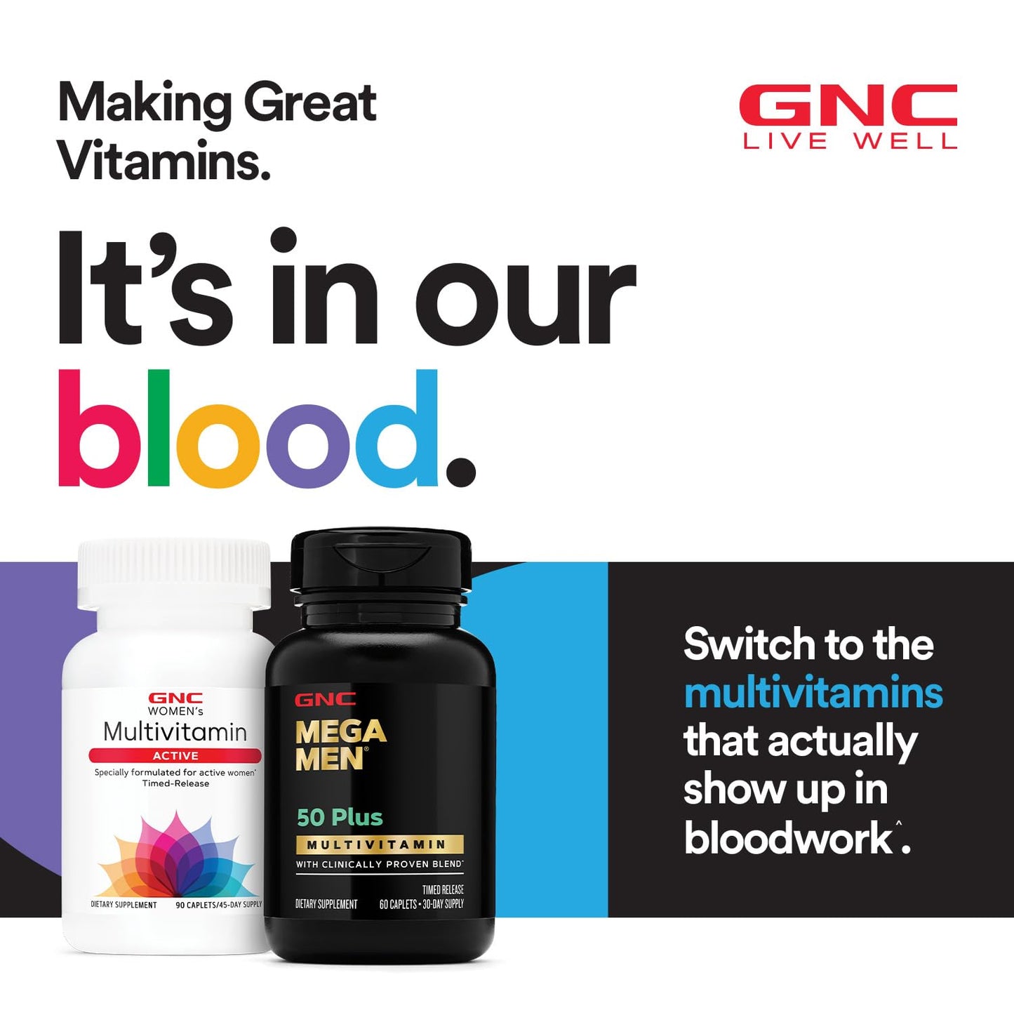 GNC Women's Multivitamin Active Without Iron Caplets 180 Count