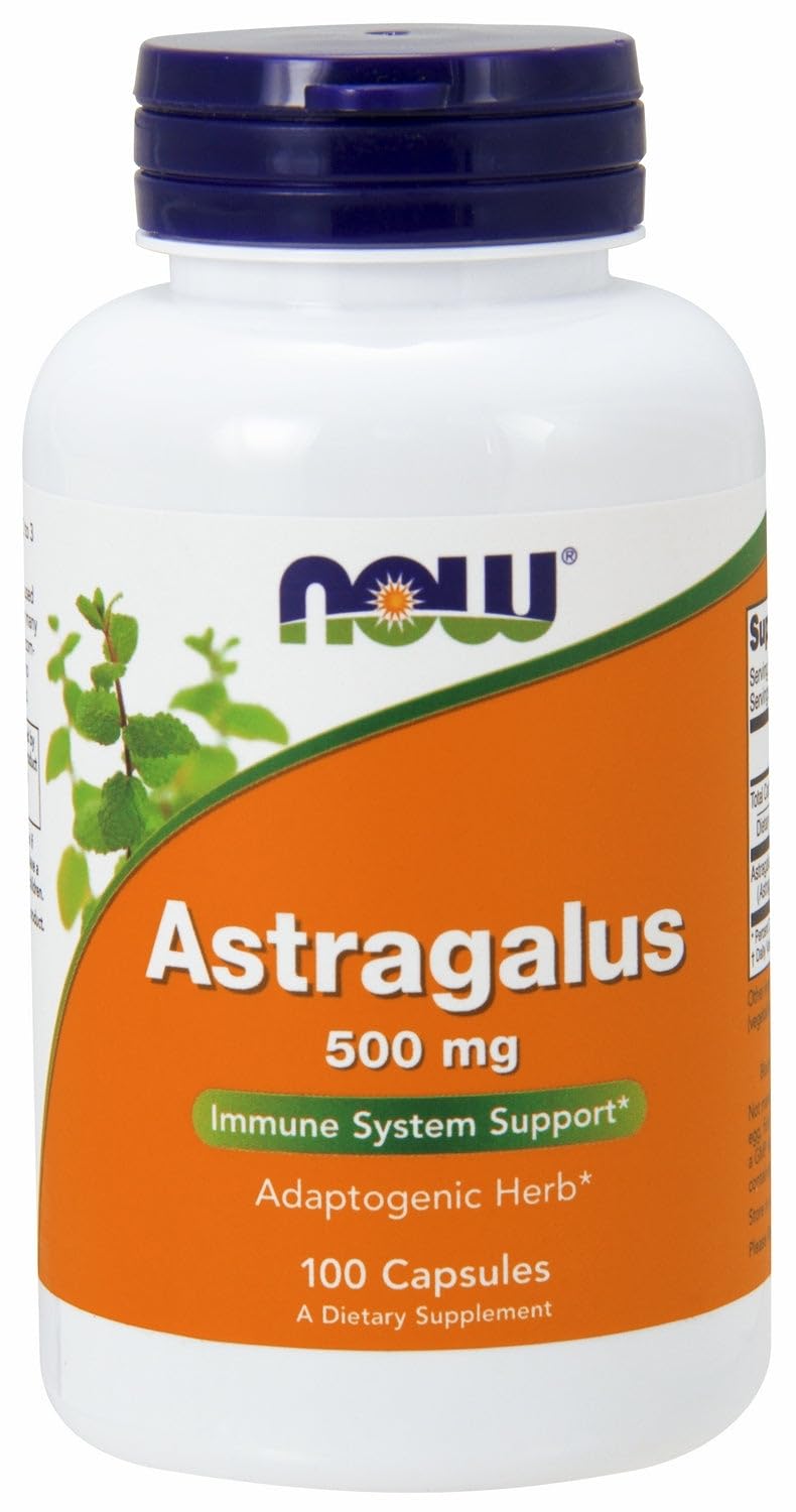 NOW Foods Astragalus 500 mg Capsule, 100 Capsules