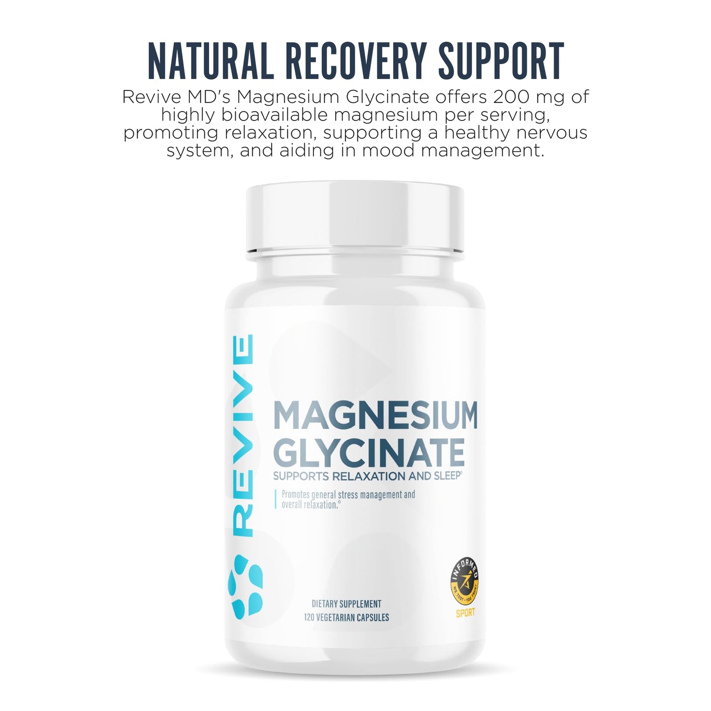 Revive Magnesium Glycinate 200mg Capsule, 180 Servings