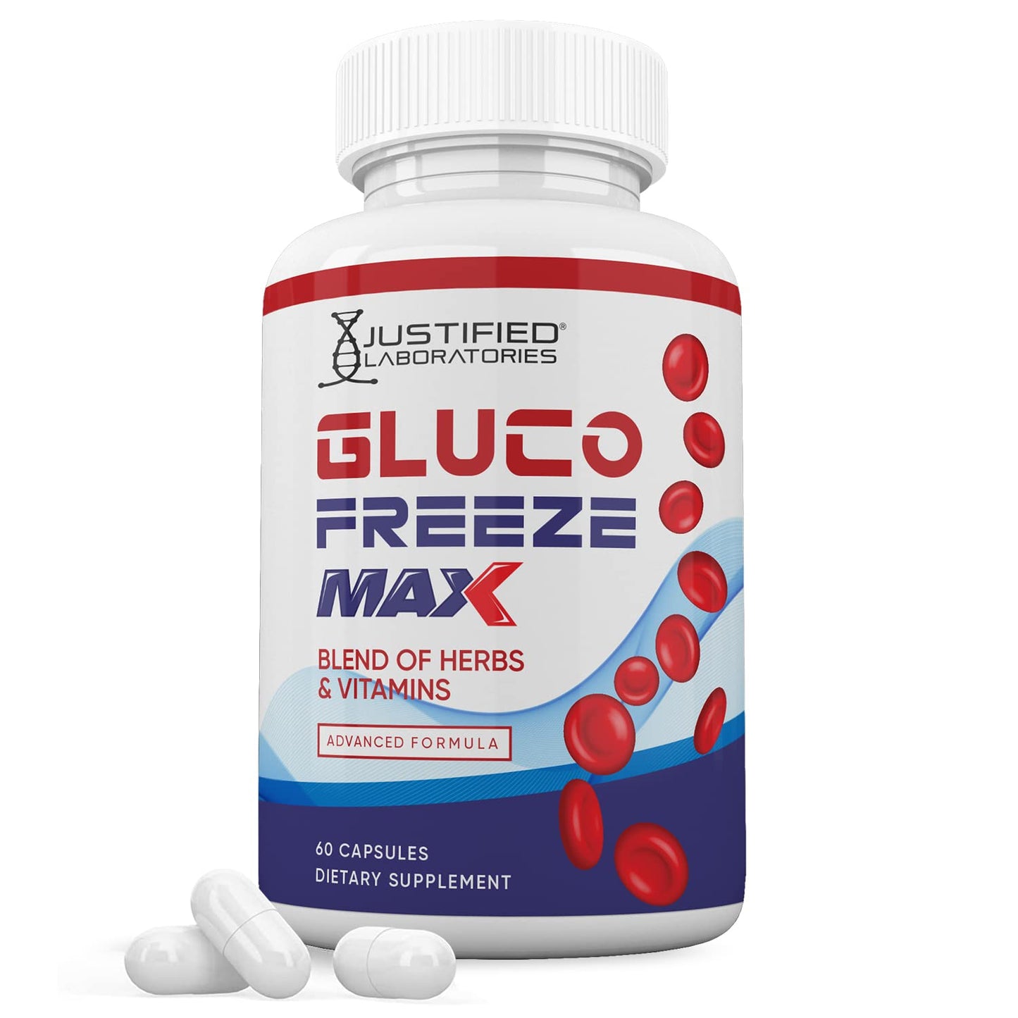 Justified Laboratories Glucofreeze Max Advanced Formula 1295MG 60 Capsules