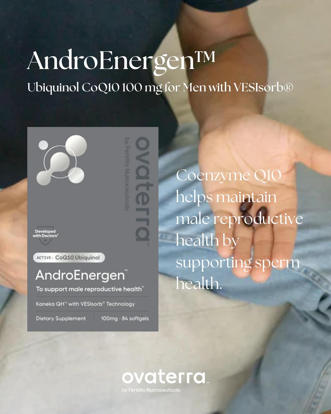 Ovaterra CoQ10 Supplement for Men Softgel Capsules 84 Count