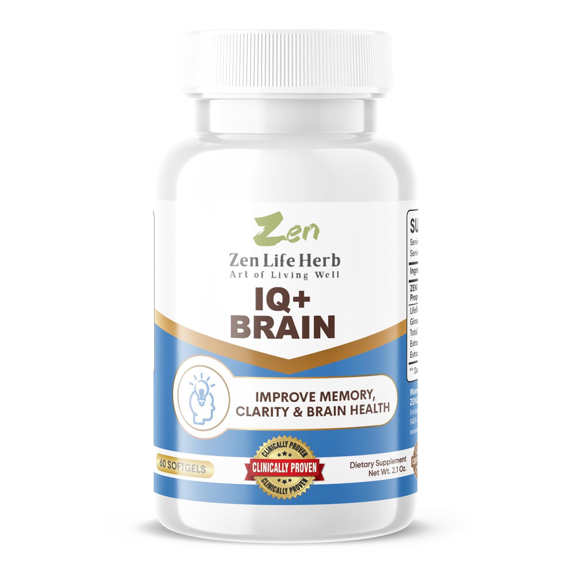 ZEN LIFE HERB IQ+ Brain Softgels 60