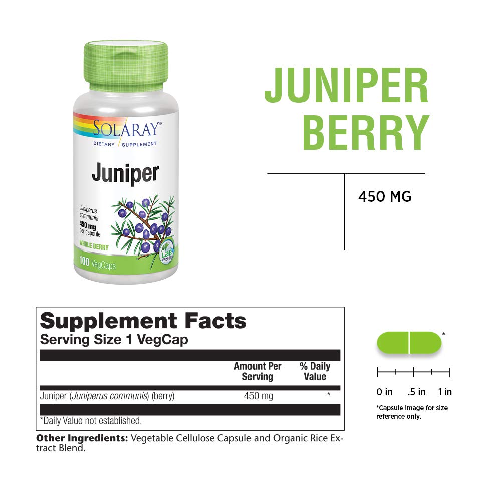 SOLARAY Juniper Berry 450 mg Capsule 100