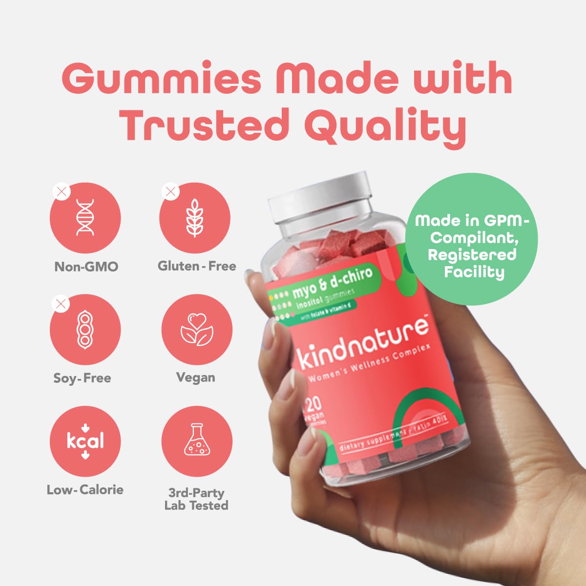 kindnature Myo-Inositol & High Potassium Supplement Bundle - Hormonal Health & Muscle Support Gummies, 120