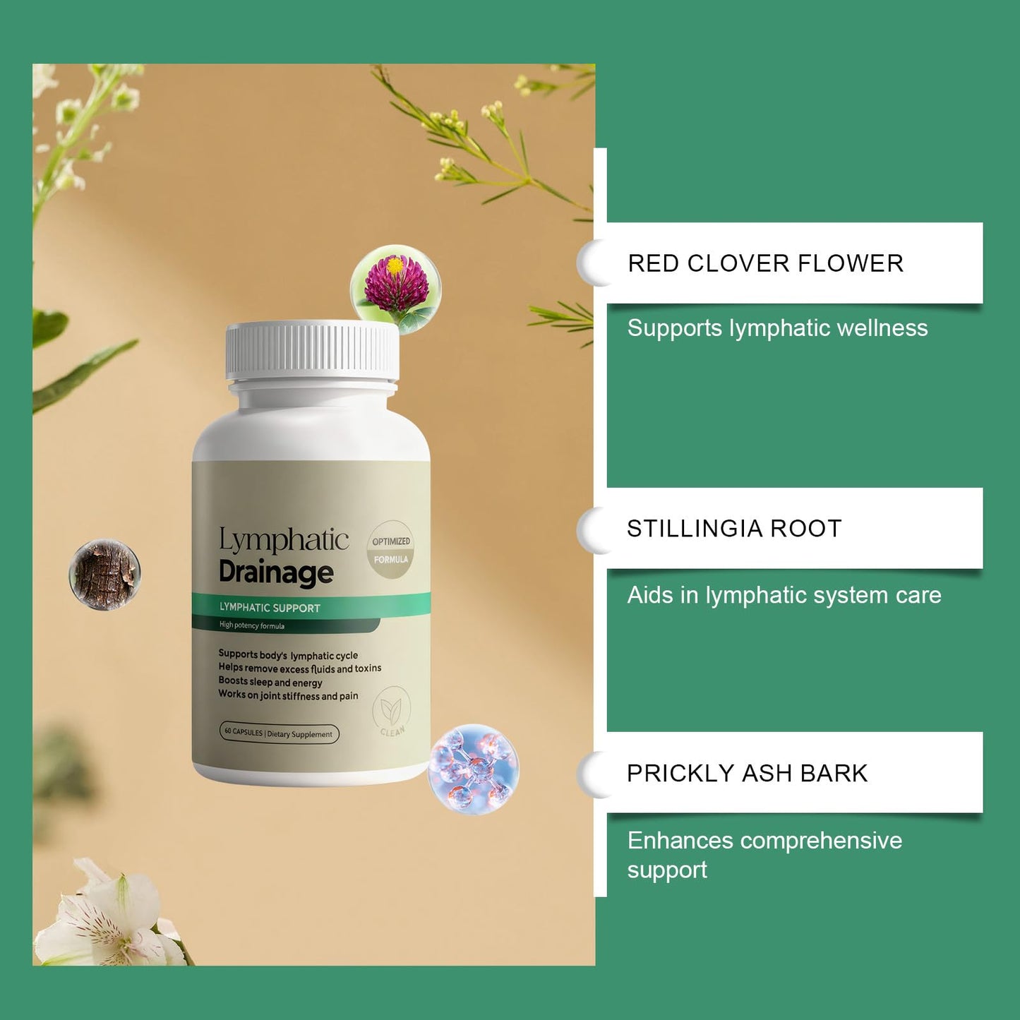 fuiznox Aelia Lymphatic Drainage Capsules, 60 Capsules