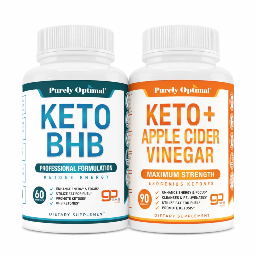 Purely Optimal Keto BHB and Apple Cider Vinegar Capsules Bundle 150 Capsules