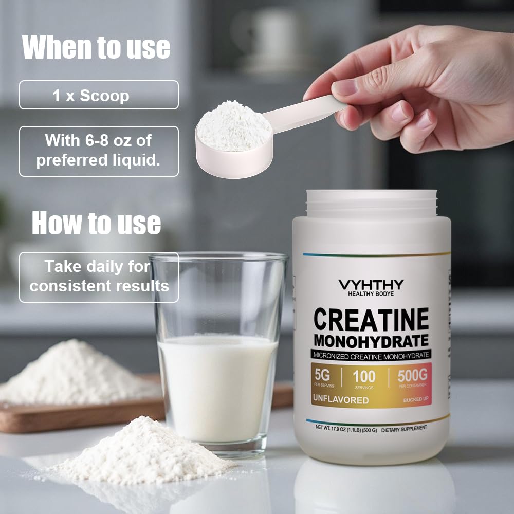 VYHTHY Micronized Creatine Monohydrate & Amino Acid Powder, 17.9 oz
