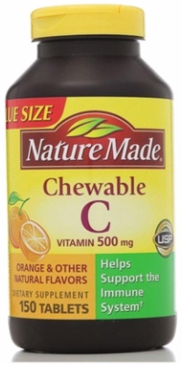 Nature Made Vitamin C 500 mg Chewable Tablets, Pack of 5