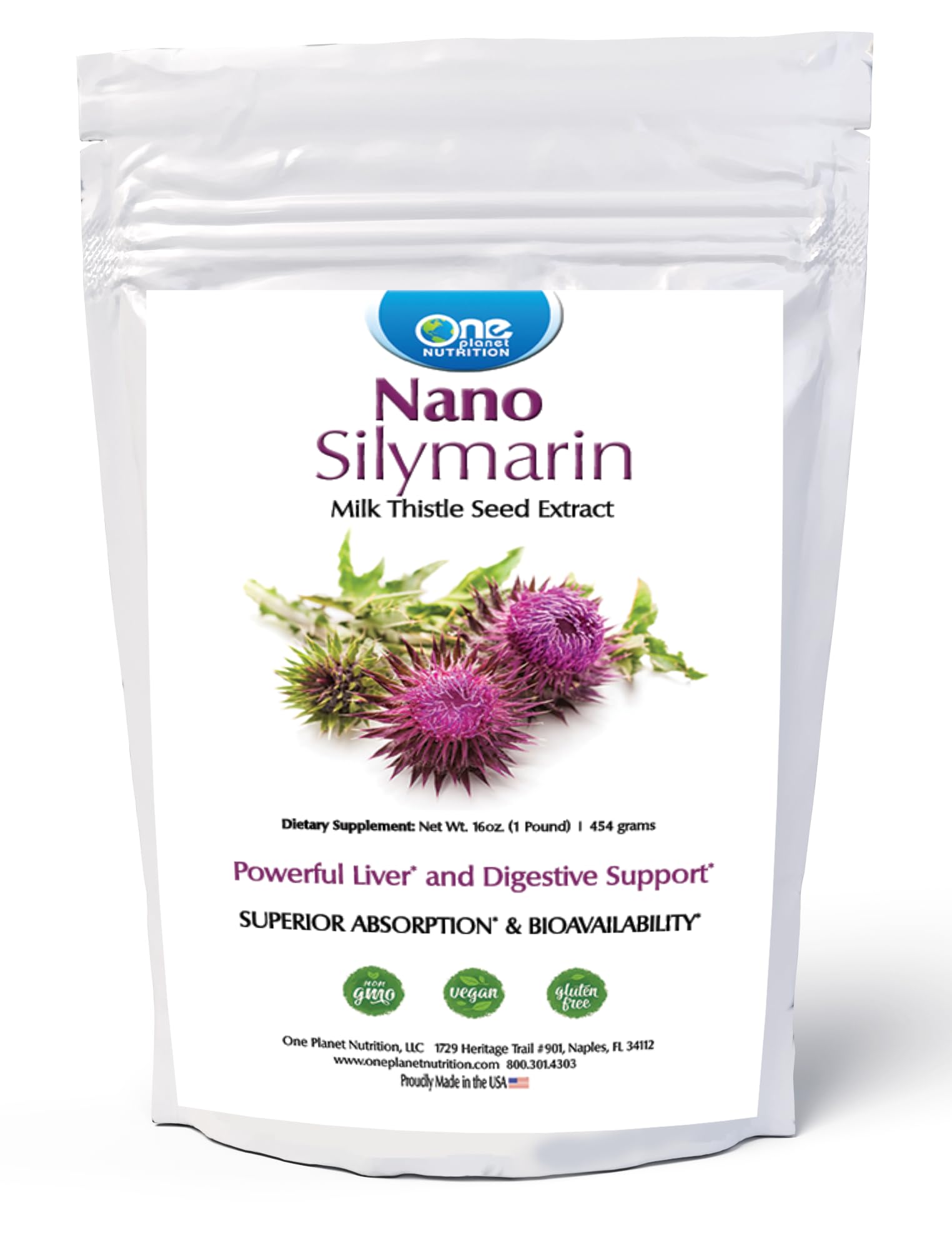 One Planet Nutrition Nano Silymarin Powder 16 oz