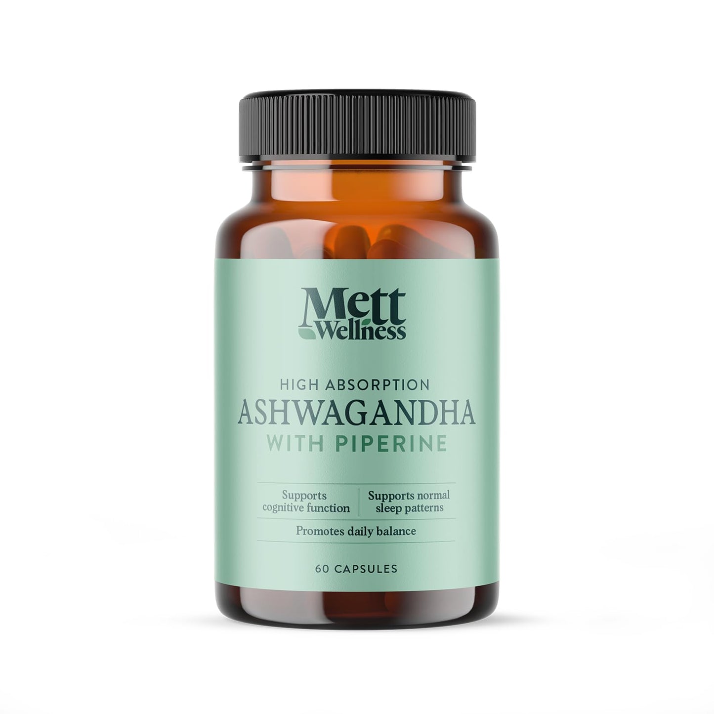 Mett Wellness Ashwagandha with Piperine Capsules, 60 Count