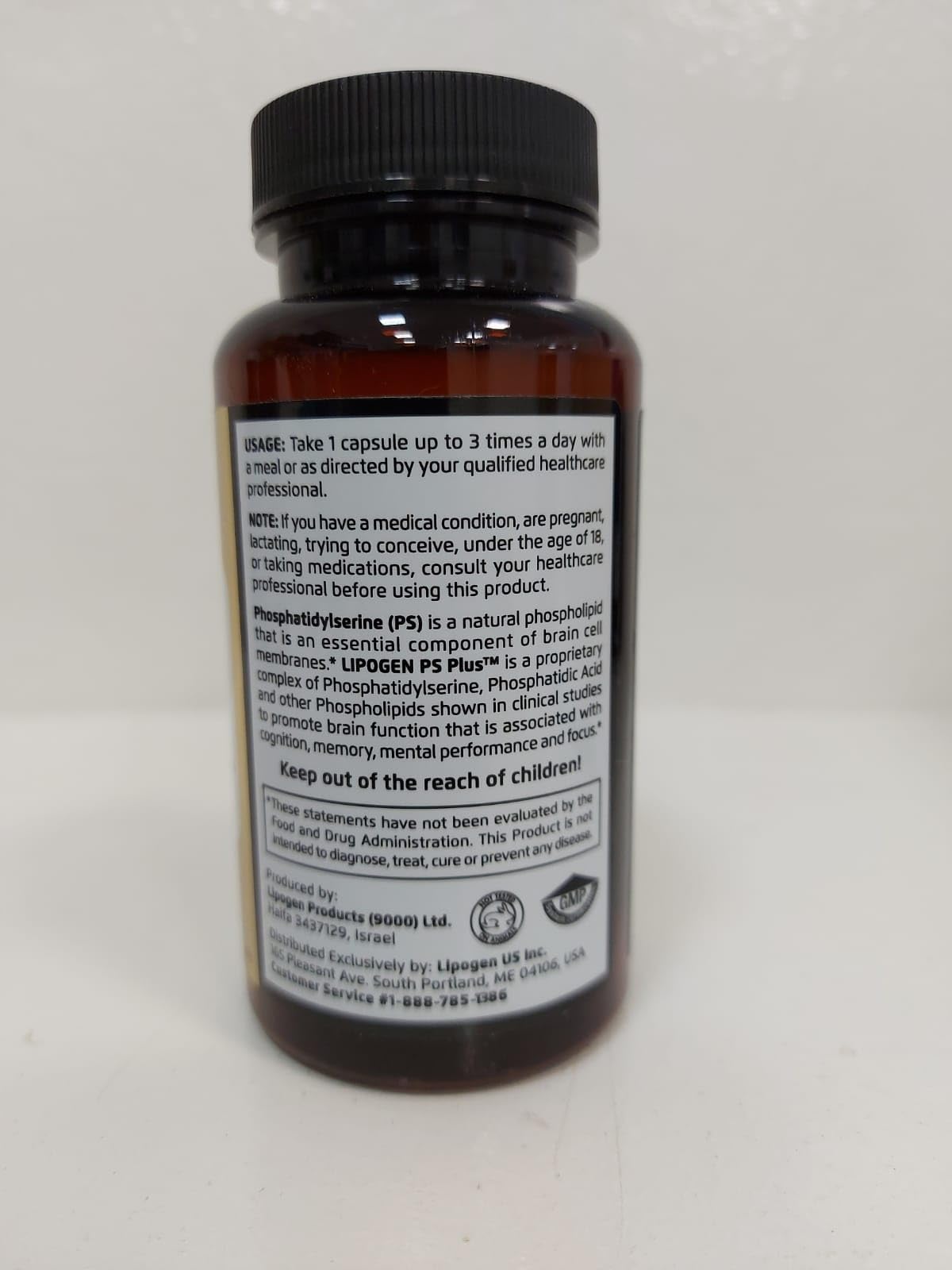 Lipogen PS Plus Senior Supplements for Memory & Focus Phosphatidylserine Support Brain Function Softgels, 120 Count