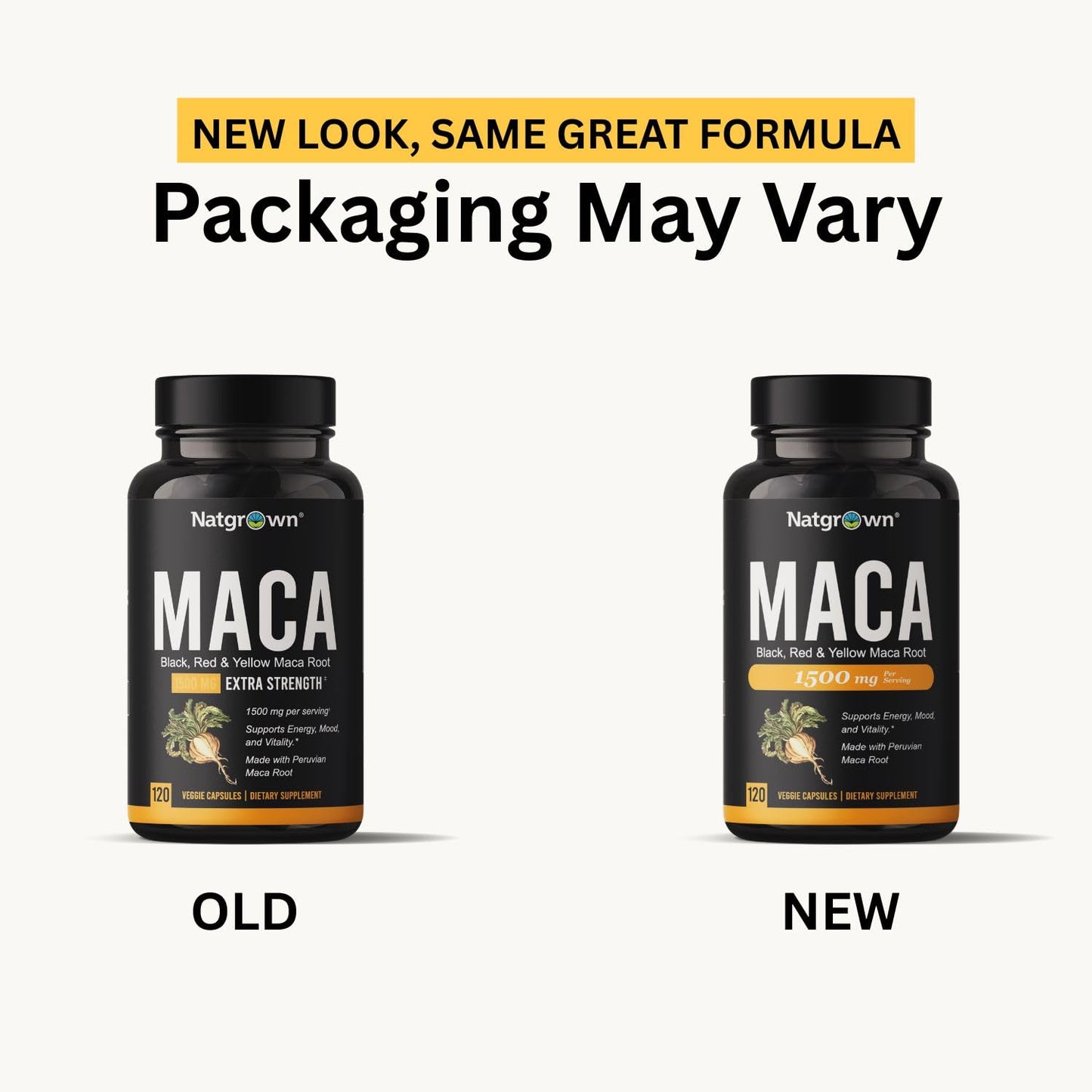 Natgrown Organic Maca Root Powder Capsules - 120 Count