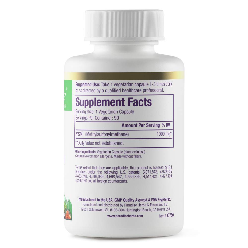 Paradise Herbs MSM 90 Capsules