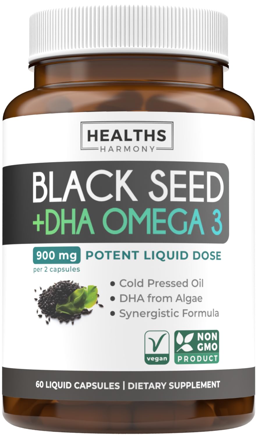 Healths Harmony Cold-Pressed Black Seed Oil Capsules 30 Count